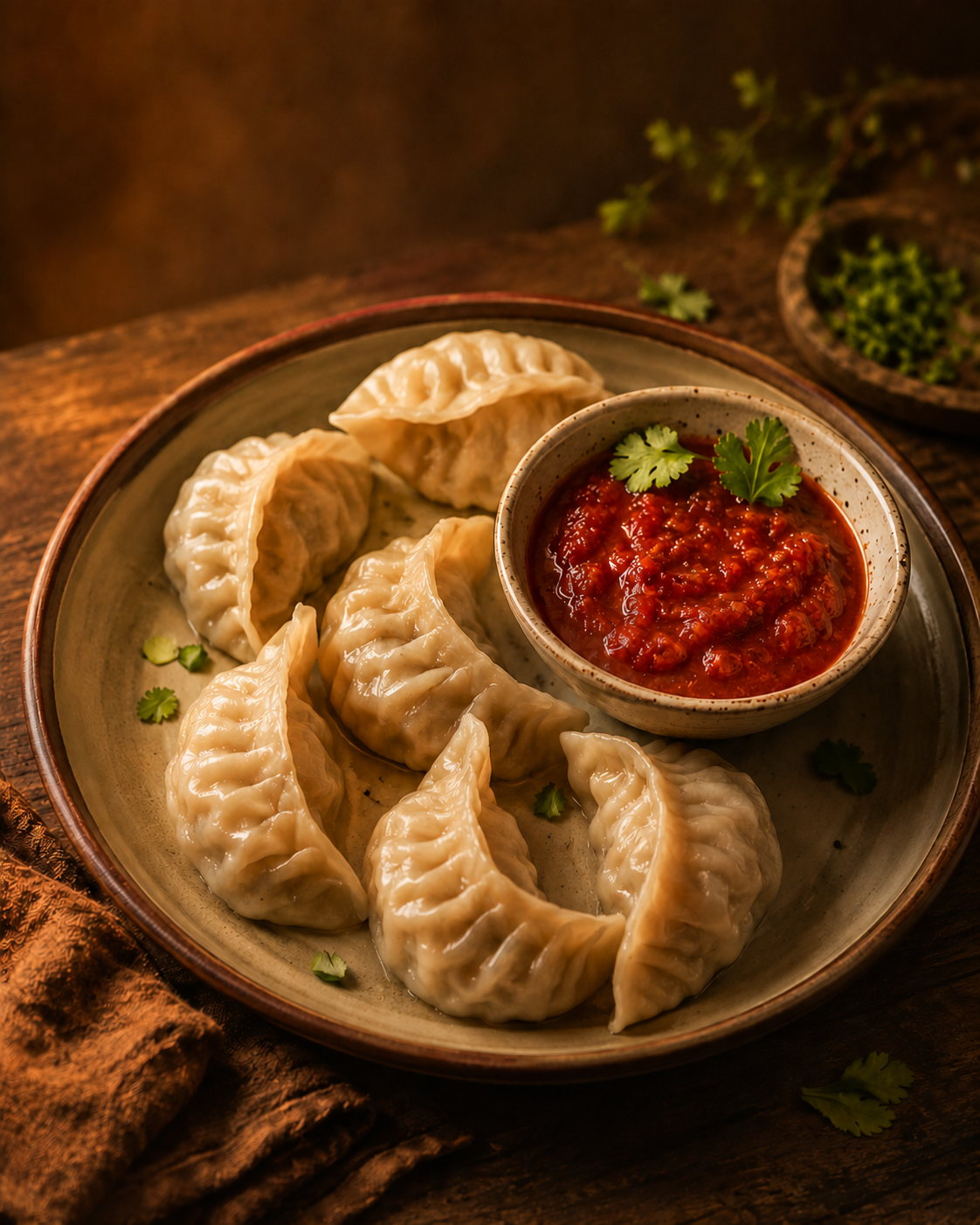 Chicken Momo served at 17 Beans Cafe